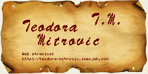 Teodora Mitrović vizit kartica